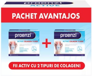 Pachet Proenzi Active Colagen 11.000mg, 14+14 flacoane unidoza, Walmark