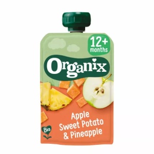 Piure din mere, cartof dulce si ananas bio, +12 luni, 100g, Organix