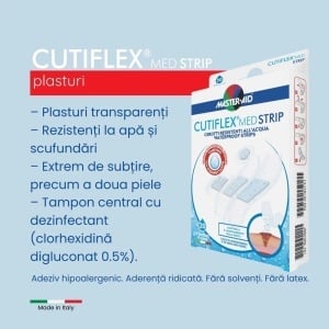 Plasturi impermeabili Cutiflex Strip Master-Aid, 4 marimi, 20 bucati, Pietrasanta Pharma - Img 3
