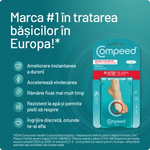 Plasturi mici pentru bășici, 6 bucati, Compeed - Img 1