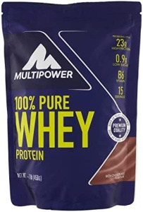 Pudra proteica Whey 100% cu aroma de ciocolata, 450g, Multipower