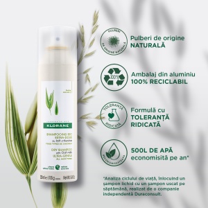 Sampon uscat cu lapte de ovaz, 150ml, Klorane - Img 4