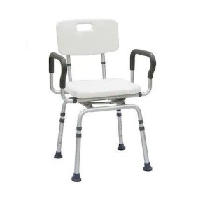 Scaun de baie rotativ cu manere si spatar, reglabil pe inaltime, CMX-3641L, Medico