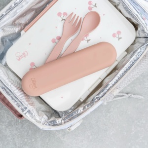 Set de tacamuri 2 furculite + 2 lingurite + cutie - Pink/Cream, Citron - Img 3