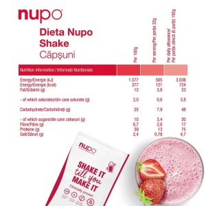 Shake Dieta Căpșuni, pulbere, 12 plicuri, Nupo - Img 5