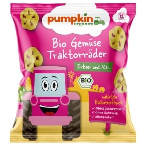 Snack bio rotite din mazare si porumb +12 luni, 20g, Pumpkin Organics