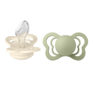 Suzeta Couture silicon ivory-sage 6-18 luni, 2 bucati, Bibs