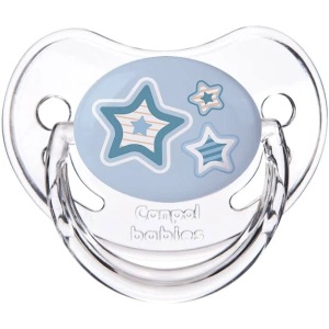 Suzeta ortodontica silicon Blue Stars 6-18l pink, 1buc, 22/566, Canpol