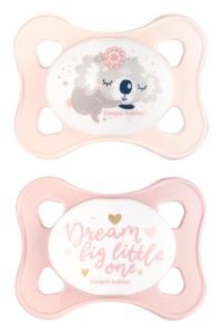 Suzeta simetrica din silicon Sleepy Koala fosforescenta roz 0-6l, 2 bucati, 22/658, Canpol
