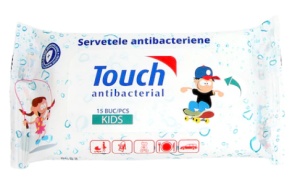 TOUCH Servetele umede antibacter KIDS 15buc