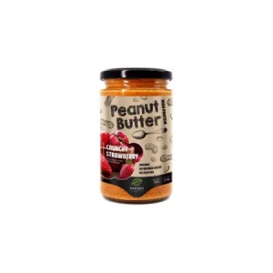 Unt de arahide crocant cu capsuni, 350g, Nutrisslim