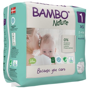 Bambo Nature scutece nr 1 (2-4kg) x 22 buc