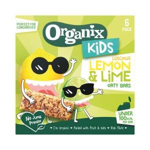 Batoane din ovaz integral cu lamaie si lime eco, +3 ani, 6 bucati, Organix