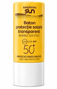 Baton Transparent cu Protecție Solară SPF50+, 12 ml, Gerovital Sun