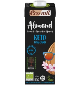 Bautura bio vegetala de migdale natur Keto, 1L, Ecomil