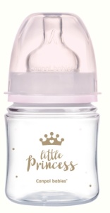 Biberon anticolic PP EasyStart Royal Baby roz gat larg 120ml, 35/233, Canpol