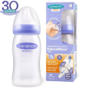 Biberon cu tetina din silicon flux mediu, 240ml, 75840, Lansinoh