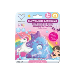 Bombe de baie cu efect baloane sapun Unicorn cu parfum capsuni, EASY00300, Easycare Baby
