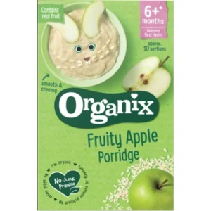 Cereale din orez integral cu porumb si mere bio, +6 luni, 120g, Organix