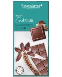 Ciocolata bio cu pudra carob si curmale, 70g, Benjamissimo