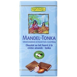 Ciocolata eco amaruie cu crema migdale Tonka, 100g, Rapunzel
