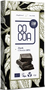 Ciocolata neagra 80% cacao bio, 50g, Cocoa