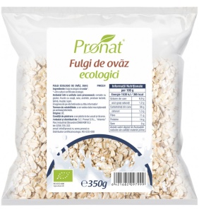 Fulgi de ovaz bio, 350g, Pronat