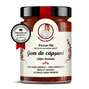 Gem de capsuni fara zahar, Secretele Ramonei, 350g, Remedia