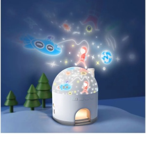 Lampa de veghe 3 in 1 "Casuta din povesti" cu proiectii pentru copii, EASY00228, Easycare baby - Img 3