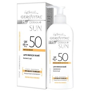 Lapte protectie solara SPF50 H3 Derma+ Sun Expert, 150 ml, Gerovital - Img 2