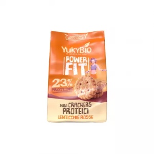 Mini crackers proteici cu linte rosie bio, 150g, YukyBio