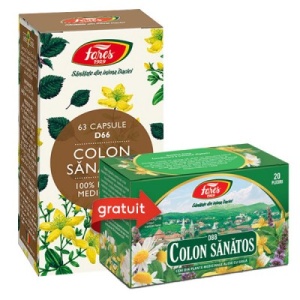 Pachet Colon sanatos, 63 capsule + Ceai colon sanatos, 20 plicuri, Fares