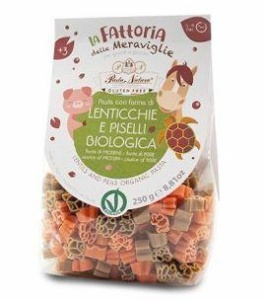 Paste pentru copii din linte rosie si mazare verde eco, fara gluten,250g, Pasta Natura