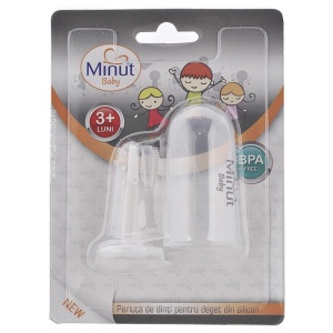 Perie dinti silicon degetar 3l, 1buc, Minut Baby - Img 2