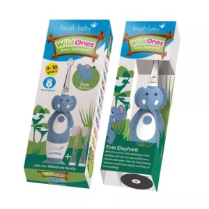 Periuta de dinti electrica reincarcabila Elefant, Wild Ones, Brush Baby