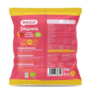 Pufuleti cu ulei de masline, banane si capsuni Smilitos, +8l, 25g, Smileat - Img 2