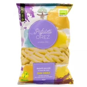 Pufuleti eco din orez cu sare de mare, 30g, Govinda