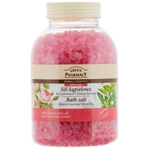 Sare de baie cu trandafiri si ceai verde, 1200g, Green Pharmacy