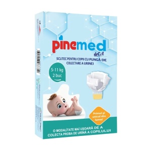 Scutec pentru copii cu punga de colectare urina PineMed, marimea M, 5-11kg, 2 bucati, Next Step - Img 1