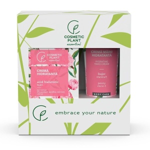 Set Crema hidratanta cu acid hialuronic si bujor, 50ml + Crema de maini hidratanta cu bujor si vitamina E, 100ml