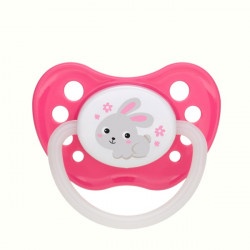 Suzeta rotunda din latex Bunny&Company roz, 6-18L, 23/278, Canpol