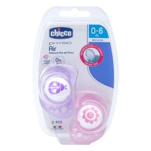 Suzeta Silicon Physio Air 0-6L, 2 bucati, roz/lila, 75030, Chicco - Img 2