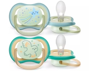Suzete fosforescente Ultra Air Philips Avent, 0-6 luni, 2 bucati, Verde si Bleu, SCF376/18, Philips - Img 3