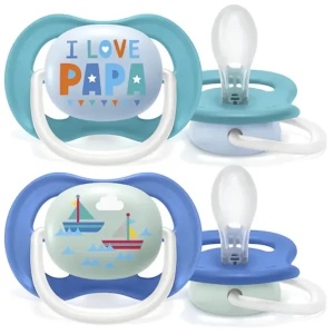 Suzete ortodontice din silicon Ultra Air Design Boys, 6-18luni, 2 bucati, SCF080/03, Avent - Img 2