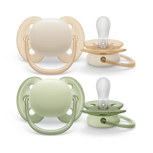 Suzete Ultra Soft SCF091/05 pentru 0-6 luni Verde/Galben, 2 bucati, Philips Avent - Img 2