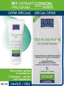 Teen Derm K concentrat anti-imperfectiuni, 30 ml + Teen Derm gel, 40 ml, ISIS