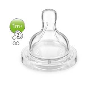 Tetina anticolici din silicon cu 2 orificii 1luna+ SCF632/27, 2 bucati, Philips Avent