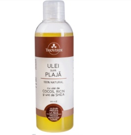 Ulei dupa plaja natural cocos, ricin si unt de shea, 200 ml, Trio Verde