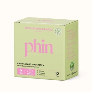 Absorbante de zi din bambus natural, 10buc, Phin