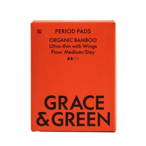 Absorbante de zi din bambus organic, 10 bucati, Grace & Green